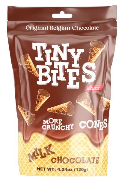 Tiny Bites Mini Waffle Cones Milk Chocolate 4.24oz 12ct